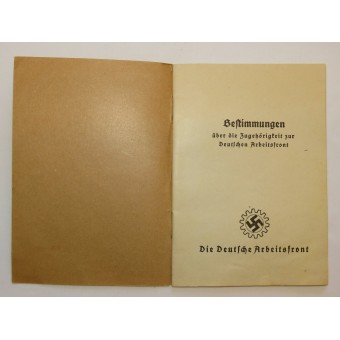 Instruction de service DAF pour le service à lavant du travail allemand. Espenlaub militaria